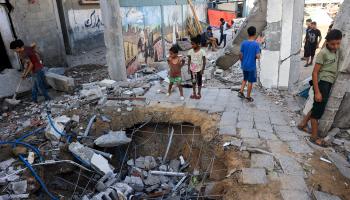 مخيم النصيرات في غزة، أمس (إياد بابا/فرانس برس)