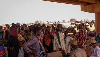 لاجئون فارون من القتال في دارفور، 20 إبريل 2024 (Getty)