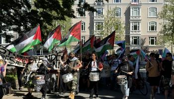 مظاهرة ضد الحرب على غزة في كوبنهاغن، 18 مايو 2024 (محمد أحمد/ الأناضول)