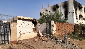 منزل متضرر في أم درمان جراء القتال الدائر، 30 مايو 2024 (Getty)