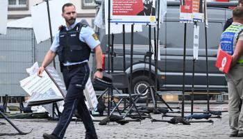 ضابط شرطة بعد هجوم سابق في مانهايم، 31 مايو 2024 (Getty)