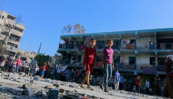 مدرسة تتبع أونروا تأوي نازحين في غزة، 6 يونيو 2024 (فرانس برس)
