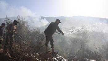 حرائق في شبعا في جنوب لبنان نتيجة قصف الاحتلال، 14 يونيو 2024 (رامز دله/الأناضول)