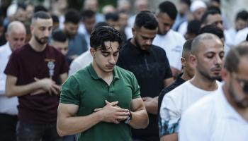 فلسطينيون يؤدون صلاة العيد في المسجد الأقصى 16 يونيو 2024 (Getty)