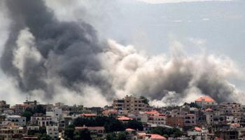 تصاعد الدخان في قرية الخيام جراء قصف إسرائيلي 19 يونيو 2024 (Getty)