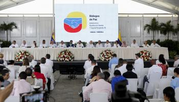 خلال محادثات سلام حول كولومبيا في كراكاس، 23 -6-2024 (الأناضول)