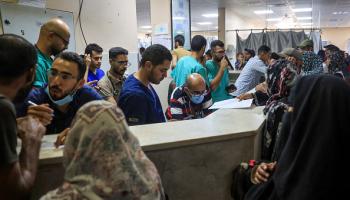مستشفى ناصر بعد نقل مرضى من مستشفى غزة الأوروبي، 3 يوليو (فرانس برس)