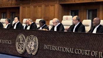محكمة العدل الدولية تقدم حكمها الاستشاري، لاهاي 19 يوليو 2024 (سلمان أكسونجر/الأناضول)