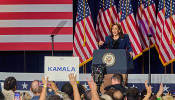 كامالا هاريس تعقد فعالية انتخابية في ويسكونسن 23 يوليو 2024 (Getty)