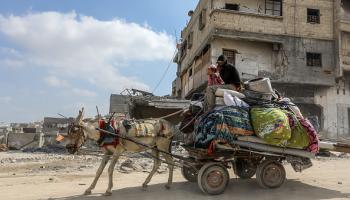 نازحون في مدينة خانيونس جنوبي قطاع غزة / 31 يوليو 2024 (Getty)