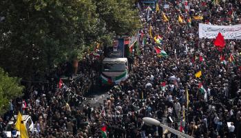 تشييع جثمان إسماعيل هنية في طهران 1 أغسطس 2024 (مرتضى نيكوبازل/Getty) 