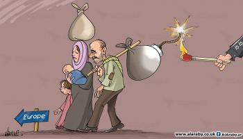 كاريكاتير اللاجئين في اوروبا / علاء