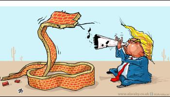 كاريكاتير جدار ترامب / حجاج