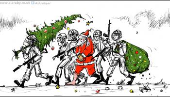 كاريكاتير سانتا فلسطين / حجاج