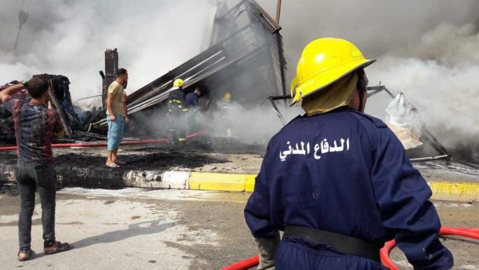 انهيار عقار سكني تجاري في بغداد: استنفار الدفاع المدني بحثا عن ناجين