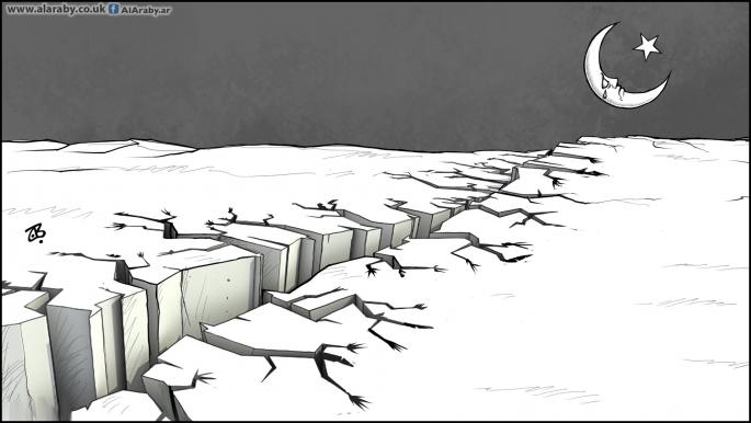 كاريكاتير زلزال تركيا وسورية حزن / حجاج