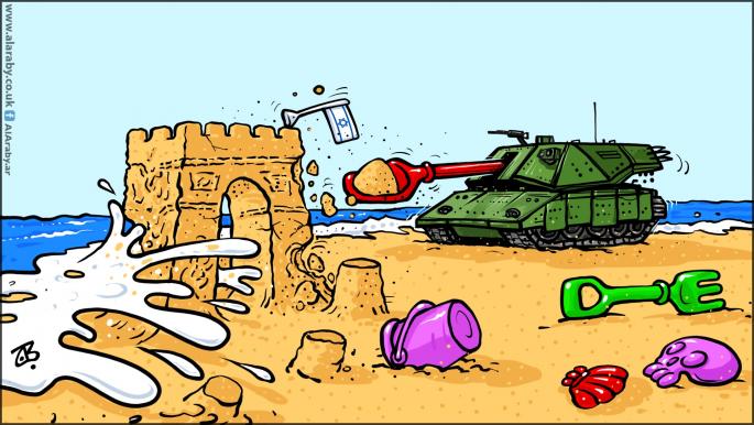 كاريكاتير بحر غزة / حجاج