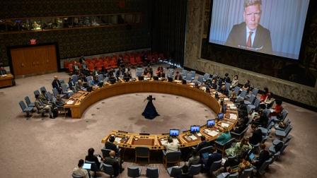 غروندبرغ خلال حديث سابق عن اليمن بمجلس الأمن، 15 أغسطس 2022 (فرانس برس)