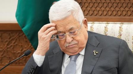 محمود عباس خلال لقاء ماكرون في رام الله، 24 أكتوبر 2023 (فرانس برس)