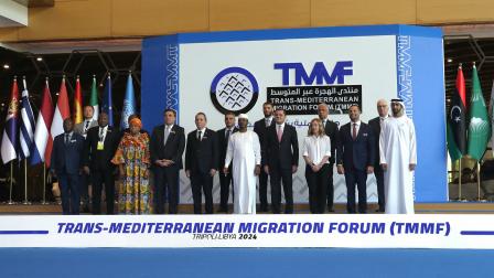 مشاركون في انطلاق منتدى الهجرة عبر المتوسط - ليبيا - 17 يوليو 2024 (فرانس برس)