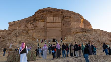 موقع مدائن صالح الأثرية في منطقة المدينة المنورة سياحة السعودية (إريك لافورج/Getty)