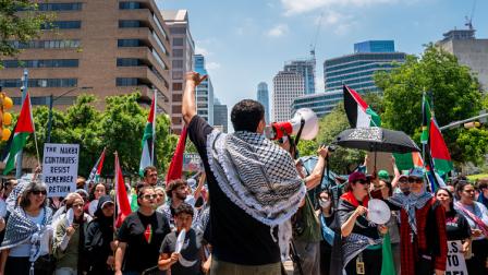تظاهرة منددة بالحرب على غزة في تكساس / 19 مايو 2024 (Getty)
