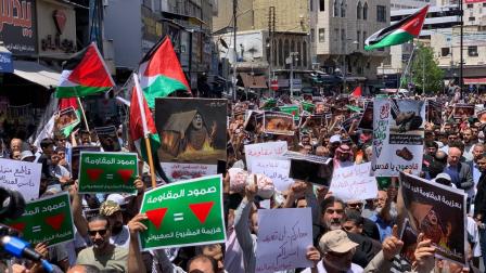احتجاج على العدوان الإسرائيلي في ساحة النحل بعمّان، 31 مايو 2024 (ليث الجنيدي/ الأناضول)