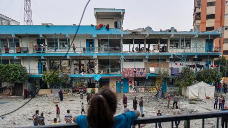 مدرسة للأمم المتحدة تعرضت لقصف في النصيرات