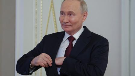 بوتين على هامش منتدى سانت بطرسبرغ في روسيا، 6 يونيو 2024 (Getty)