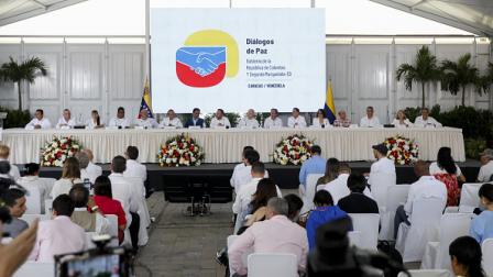 خلال محادثات سلام حول كولومبيا في كراكاس، 23 -6-2024 (الأناضول)