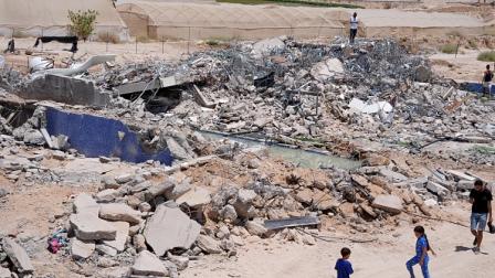 أنقاض منازل هدمها الاحتلال في أريحا، 18 يوليو 2024 (الأناضول)
