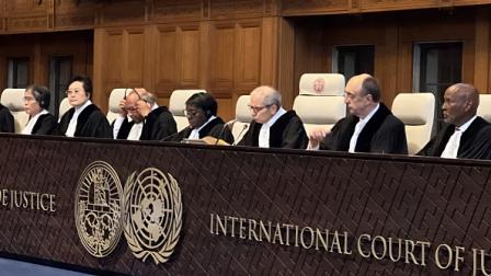 محكمة العدل الدولية تقدم حكمها الاستشاري، لاهاي 19 يوليو 2024 (سلمان أكسونجر/الأناضول)