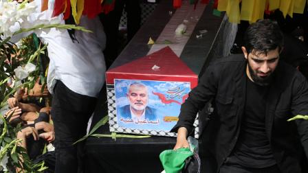 من مراسم تشييع جثمان إسماعيل هنية في طهران 1 أغسطس 2024 (Getty)