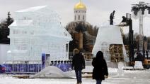 معرض منحوتات جليدية لمعالم روسيا في موسكو